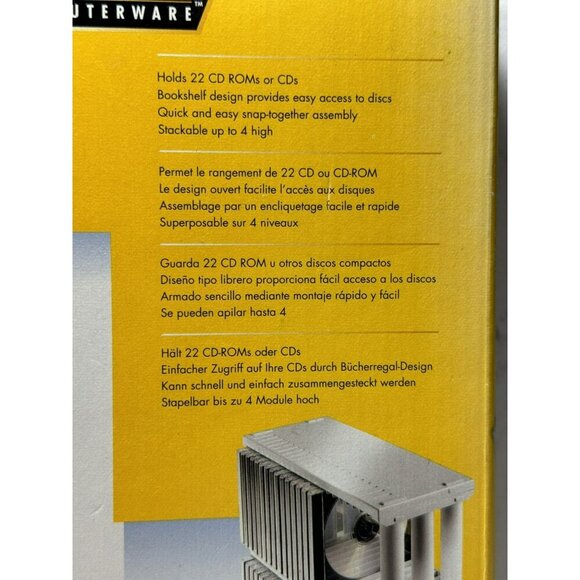 Fellowes Computerware Vintage CD Rack Holds 22 CDs Stackable Easy Snap Asembly - Picture 5 of 6